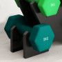 Hantelset med förvaringsställ – 6 hexhantlar 2×1/2×3/2×5 kg, plastö...