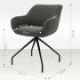 Fåtölj Accent Stol Metallben 360° rotation Grå