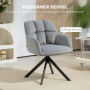 Fåtölj 360° roterande Metallben Sammet Grå