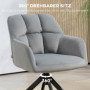Fåtölj 360° roterande Metallben Sammet Grå