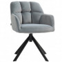 Fåtölj 360° roterande Metallben Sammet Grå