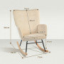 Gungstol Manchester Beige Tjock Stoppning Brett Ryggstöd upp till 120 kg