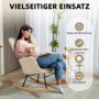 Gungstol Manchester Beige Tjock Stoppning Brett Ryggstöd upp till 120 kg