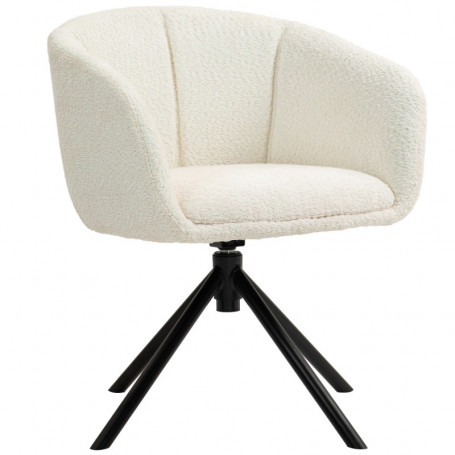 Fåtölj 360° roterande Teddy Fleece Krämvit