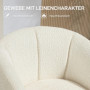 Fåtölj 360° roterande Teddy Fleece Krämvit