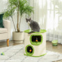 Kattgrotta 52 cm (H) Klöspelare Grön/Gräddvit