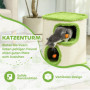 Kattgrotta 52 cm (H) Klöspelare Grön/Gräddvit