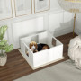 Hundlåda Justerbar Robust Konstruktion 196 x 96 x 48 cm, vit