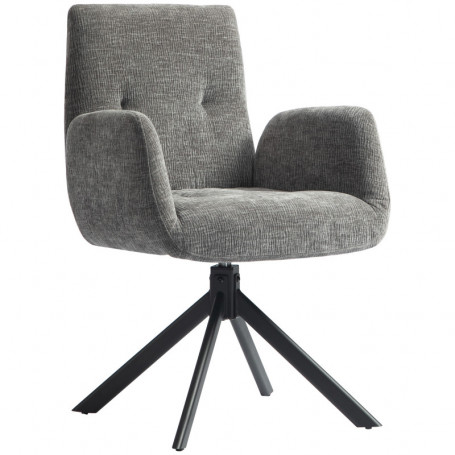Stoppad Fåtölj 360° roterande Modern Design Mörkgrå Ull-linne