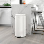 Pedalhink 30L Papperskorg Tyst Stängning Metall Krämvit