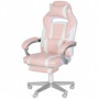 Gamingstol med Fotstöd, Svankkudde Rosa