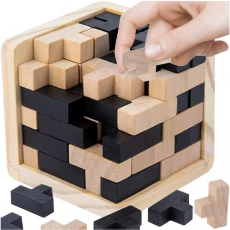 Staplingskub av trä Pussel Creative Cube Composer Logic Träpusselspel
