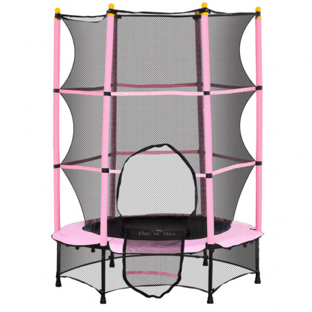 Studsmatta Ø140 Max. 50 kg cm med Skyddsnät Rosa