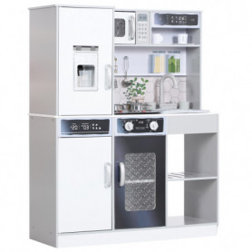 Leksakskök för Barn med Utrustning ljus- och ljudeffekter, vit Grå ...