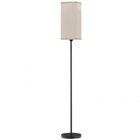 Modern Golvlampa med Faux Linen Skärm Metall Svart
