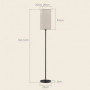 Modern Golvlampa med Faux Linen Skärm Metall Svart