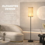 Modern Golvlampa med Faux Linen Skärm Metall Svart