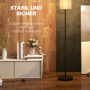 Modern Golvlampa med Faux Linen Skärm Metall Svart