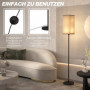 Modern Golvlampa med Faux Linen Skärm Metall Svart