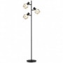 Golvlampa 3 Justerbara Lamphuvuden Metall Svart E27 41×28×169 cm