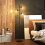 Golvlampa 3 Justerbara Lamphuvuden Metall Svart E27 41×28×169 cm