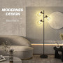 Golvlampa 3 Flexibla Ljus Metall Svart