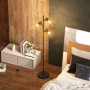 Golvlampa 3 Flexibla Ljus Metall Svart