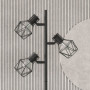 Golvlampa 3 Justerbara Lamphuvuden Metall Svart E27 41×28×169 cm