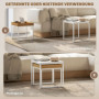 Modern Soffbord set om 2 Metall Vit / Ek