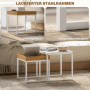 Modern Soffbord set om 2 Metall Vit / Ek