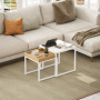 Modern Soffbord set om 2 Metall Vit / Ek
