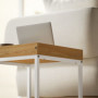 Modern Soffbord set om 2 Metall Vit / Ek