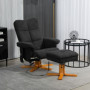 Avslappningsfåtölj med Massage och Fotpall 145° Lutning Svart