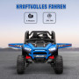 Elbil för Barn SUV, 5-7 km/h, 2-sitsig, Fjärrkontroll, Musik, Lampor, 1 timme körtid, Blå