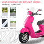 Elmoped För Barn Vespa Licensierad Rosa 6V Med Stödhjul Ljus & Musi...