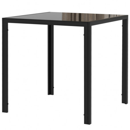 Matbord för 4 Personer Bordsskiva i Härdat Glas 75 x 75 x 75 cm Svart