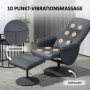 Relax Fåtölj med Fotpall och Massagefunktion Mörkgrå Läder