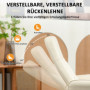 Relax Fåtölj med Fotpall och Massagefunktion Krämvit Läder