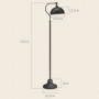 Golvlampa Vintage Mässinglook Justerbar Vinkel 152 cm Svart