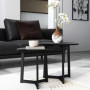 Modernt Soffbords set om 2 Metallstomme Rund Design Svart