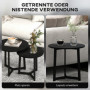 Modernt Soffbords set om 2 Metallstomme Rund Design Svart