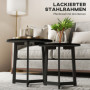 Modernt Soffbords set om 2 Metallstomme Rund Design Svart