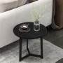 Modernt Soffbords set om 2 Metallstomme Rund Design Svart