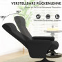 Relax Fåtölj med Fotpall Justerbart Ryggstöd Mikrofiberduk Svart