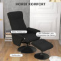 Relax Fåtölj med Fotpall Justerbart Ryggstöd Mikrofiberduk Svart