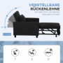 Bäddsoffa Justerbar 3-positions Manchester Svart