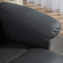 Relax Fåtölj med Fotpall - Fällbart Ryggstöd Mörkgrå Läder med Träbas