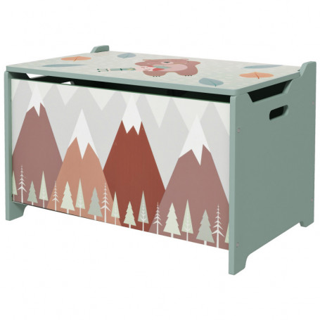 Barnrum Förvaringslåda Leksakskista Trä Grön