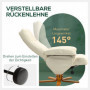 Relax Fåtölj med Fotpall - Fällbart Ryggstöd Krämvit Läder, Träbas