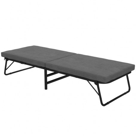 Hopfällbar Gästsäng med Madrass 4 hjul, 190 x 70 cm, Mörkgrå